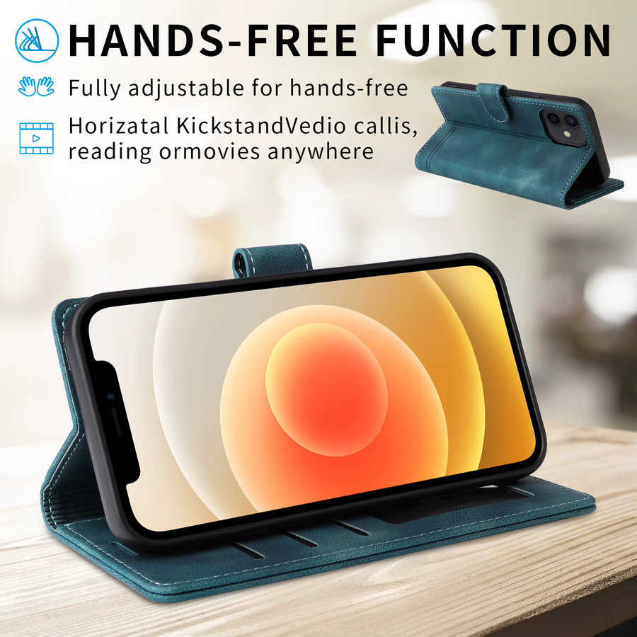Lederoptik Brieftasche Handyhülle für Samsung Galaxy A-Serie in Blau - Bild 2