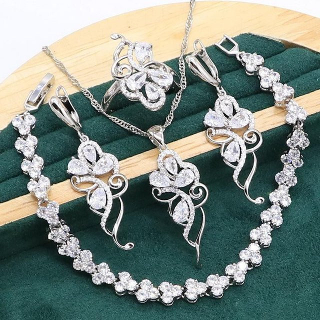 YIRAN Jewelry Schmuckset, Kupfer, Silber, Diamant, Zirkonia, Damen - Bild 1