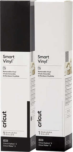 Cricut Smart Vinyl Ablösbar Doppelpack in Schwarz und Weiß, B: 33 cm, L: 640 cm - Bild 1