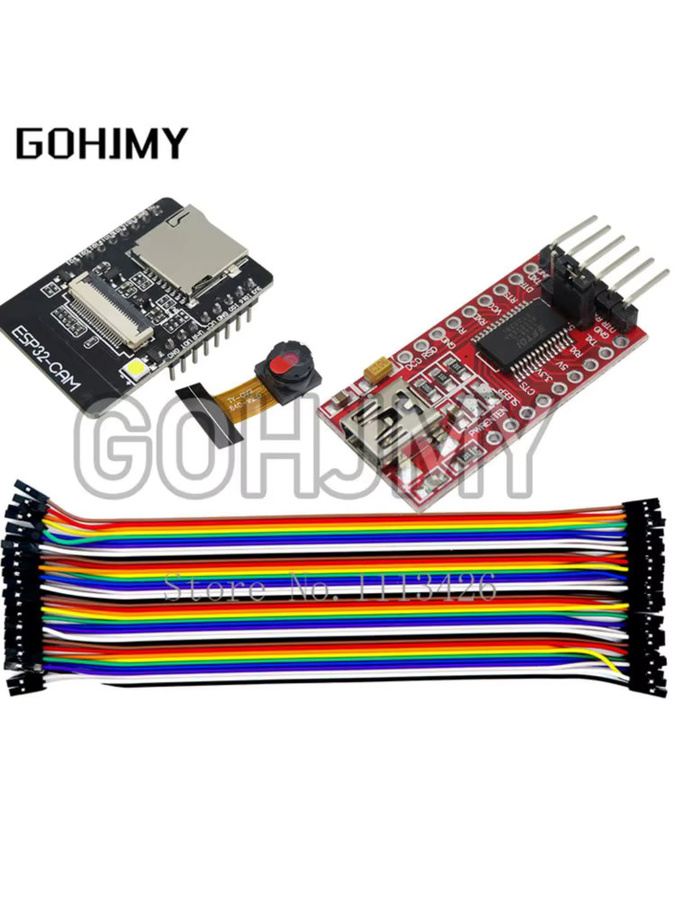 GOHJMY ESP32-CAM WiFi OV3660 Kameramodul mit Bluetooth und FT232RL USB zu TTL Serieller Konverter sowie 40Pin Jumper Wire in Multicolour - Bild 2
