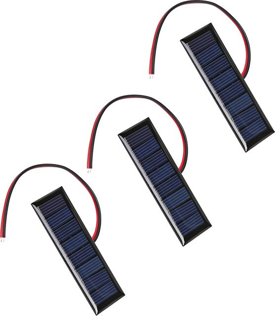 ALLOYSEED Mini Solarpanel 4V 0,2W mit 8 Zellen aus Epoxy für Outdoor-Solarprojekte, Maße: 7,62 x 2,54 cm - Bild 1