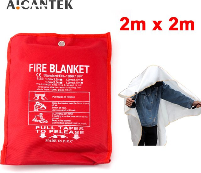 AICANTEK Glasfaser-Feuerlöschdecke in Weiß, B/B: 200 x 200 cm - Bild 1