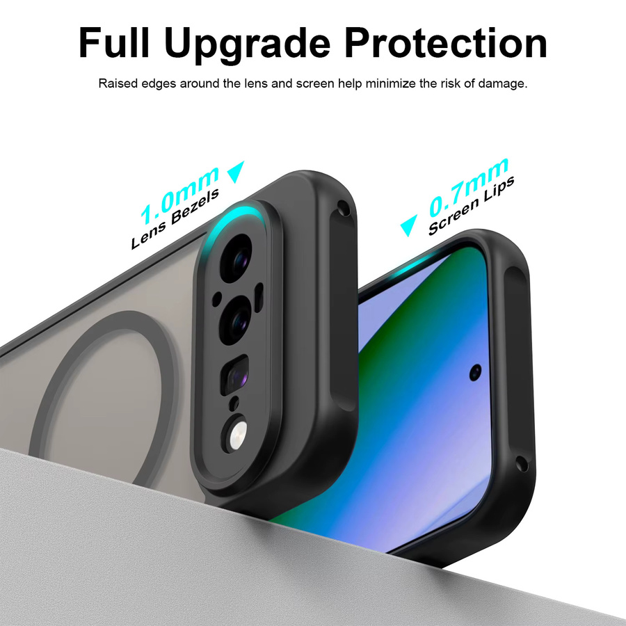 Matte MagSafe Magnetische Schutzhülle für Google Pixel 11 Pro XL, 11 Pro und 9 Pro aus TPU+PC in Schwarz - Bild 4