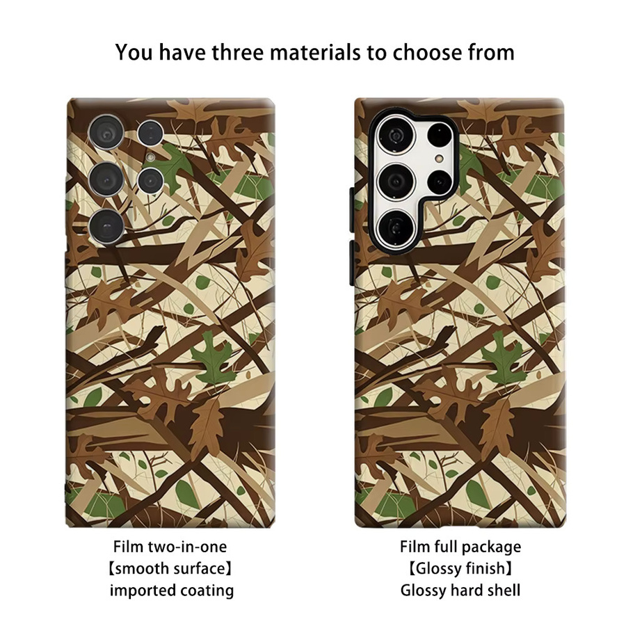 Stoßfeste Handyhülle mit Wald-Tarnmuster und Blättern für Samsung Galaxy S26 S25 S24 S23 Ultra Plus in Multicolour - Bild 2