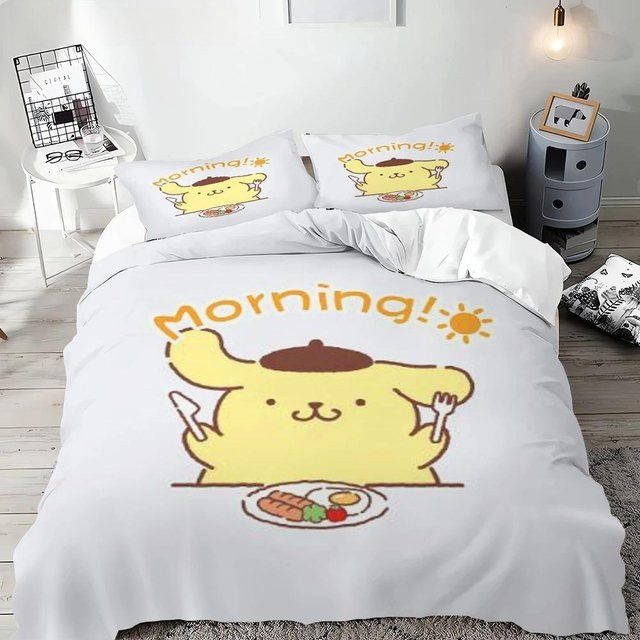 Bettwäscheset Pompompurin mit Bettbezug und Kissenbezügen von JMG Household Supplies, Farbe Weiß, B/H: 133 x 70 cm - Bild 1