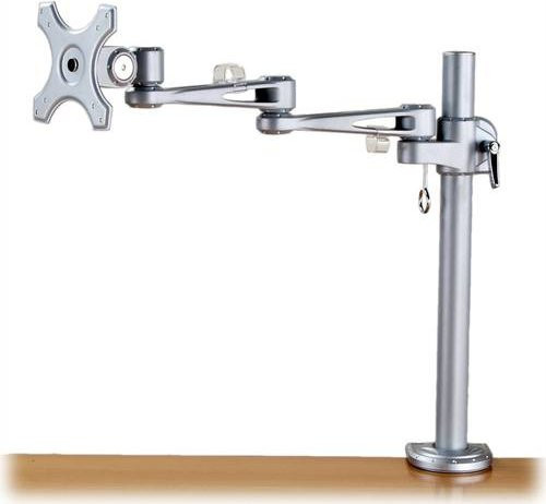 VALUE Monitor-Tischhalterung 1-fach in Grau, höhenverstellbar, neigbar und drehbar mit 4 Gelenken zur Tischmontage - Bild 1
