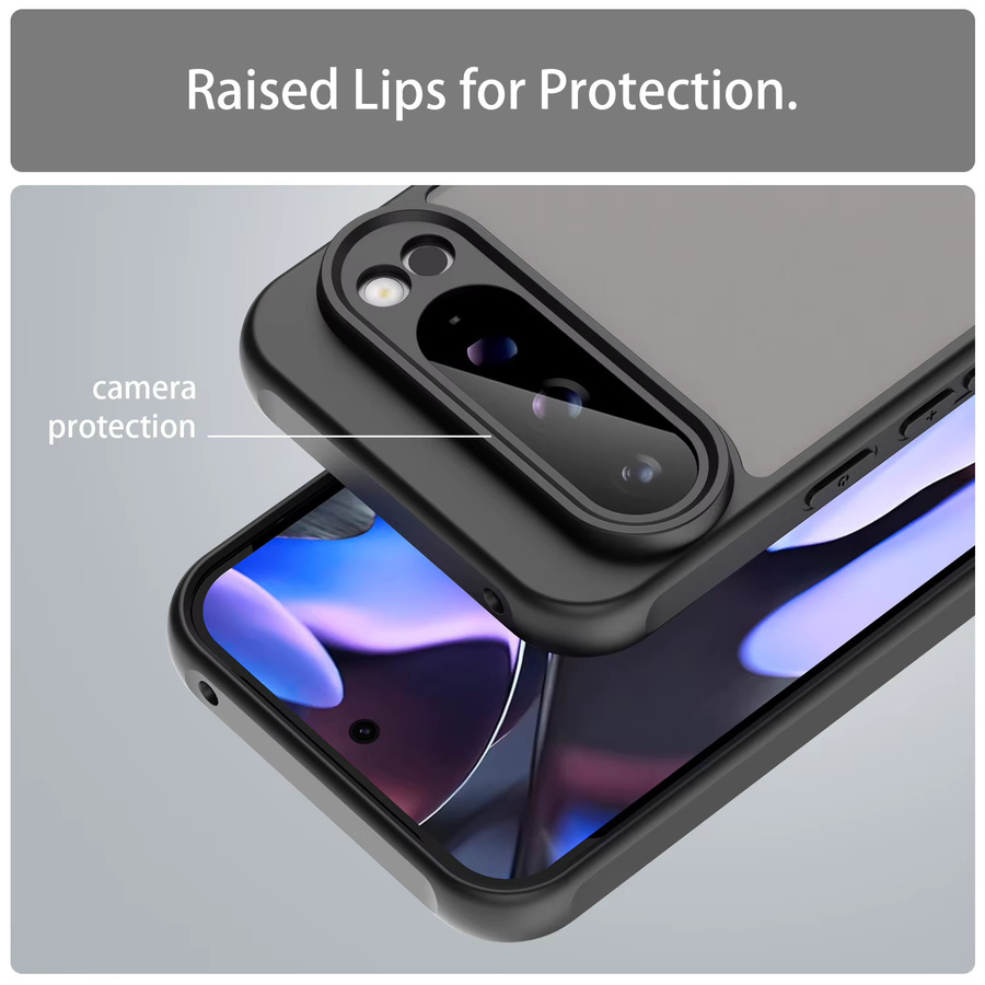 Stoßfeste Armor Schutzhülle aus matter PC-Hartschale für Google Pixel 9, Google Pixel 9A und Google Pixel 9 Pro XL in Schwarz und Blau - Bild 4