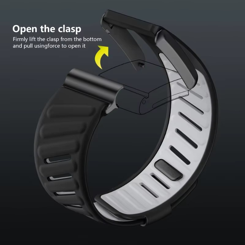 Uhrenarmband Silikon, Schwarz, Unisex - Bild 3