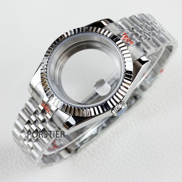 Seiko Uhrengehäuse Edelstahl, Saphirglas, 36mm/39mm, Silber, Unisex - Bild 1