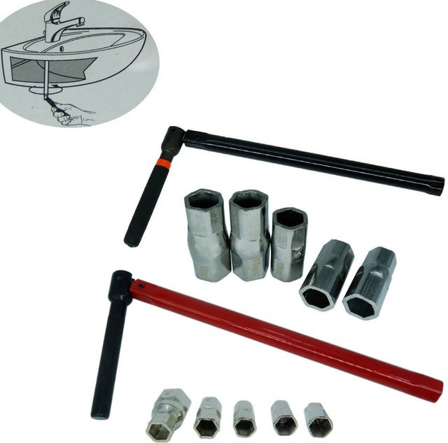 Homyl Steckschlüssel Set für Wasserhahn und Sanitärarbeiten, Rot, 8mm bis 13mm - Bild 1