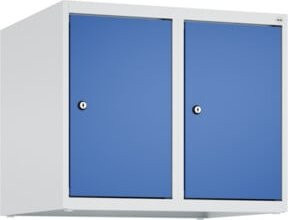 C+P Aufsatzschrank 7035/5010 mit Zylinderschloss und 2 Abteilen, B/T/H: 50 x 60 x 50 cm, Grau/Blau - Bild 1