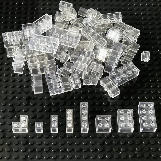 Monkey Man Mini Bricks Nachfüllpack mit 55 transparenten Bausteinen aus Kunststoff für kreatives Spielzeug - Bild 1