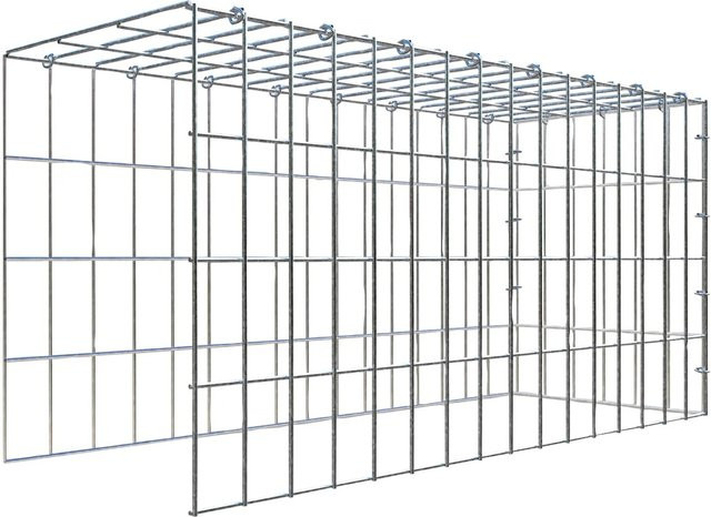 Gabiona C-Ring Anbaukorb Typ 4 in Silbergrau, Maschenweite 5 x 10 cm, B/T/H: 40 x 80 x 30 cm - Bild 1