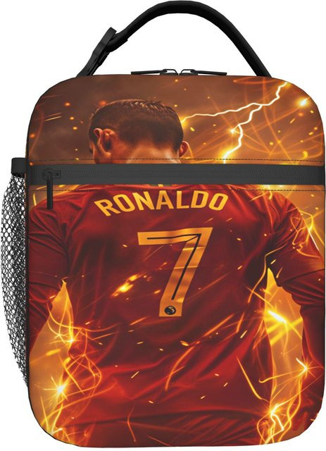 Thermische Lunchbox R-Ronaldos für Kinder mit Grafikdesign, tragbare Kühltasche aus Oxford-Stoff, Mehrfarbig - Bild 1