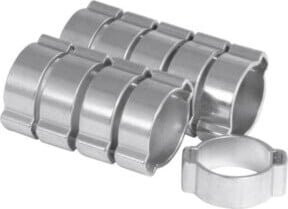 RIEGLER 2-Ohr-Schlauchklemme aus verzinktem Stahl in Silber, Durchmesser: 11-13 mm, Bandbreite: 6,5 mm - Bild 1