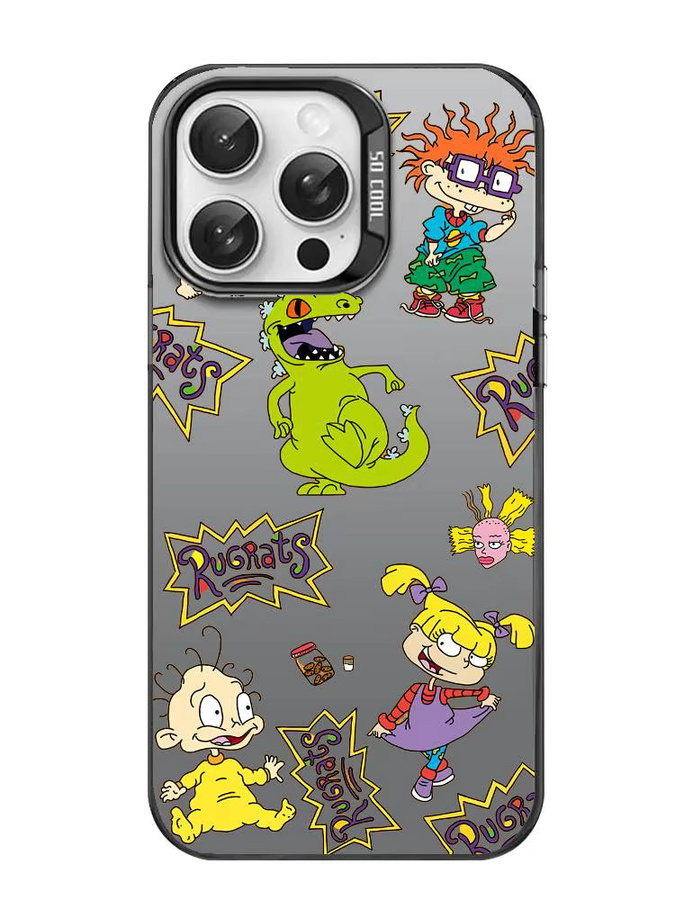 R-Rugrats Cartoon Handyhülle für iPhone 11 bis iPhone 17 Pro Max, mehrfarbig, mattes Laser-Design in Aurora-Optik - Bild 6