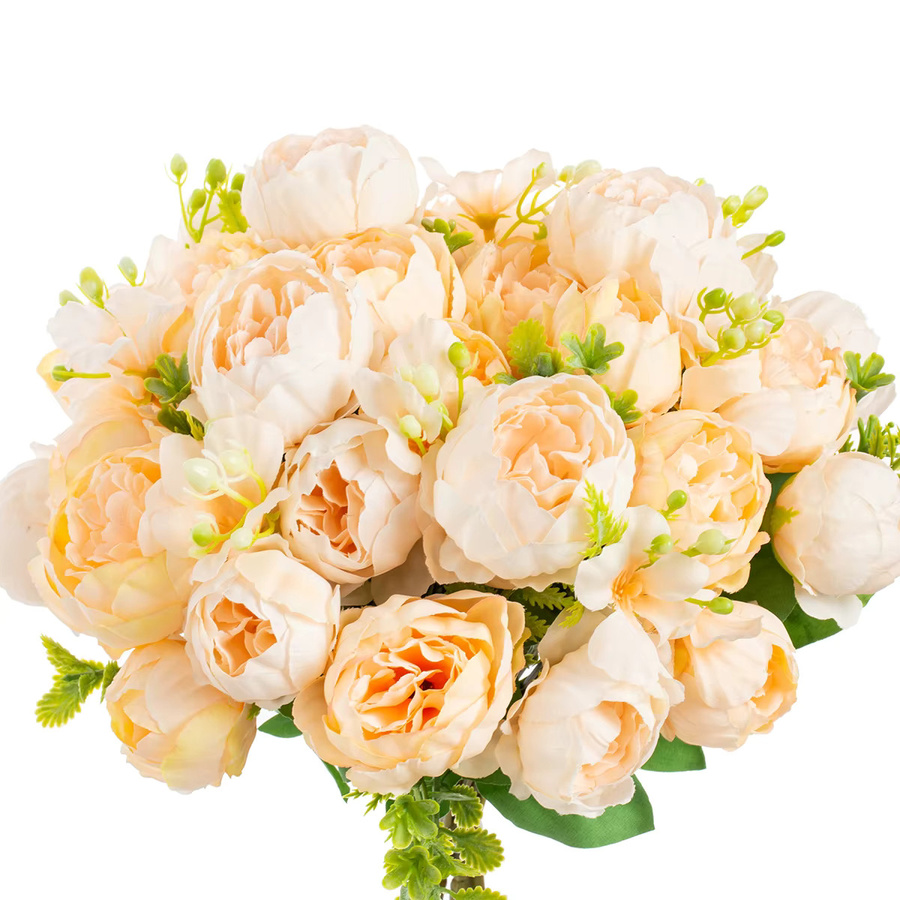 TTCY Künstliche Seiden-Pfingstrosen und Rosen für Hochzeiten und zur Dekoration von Haus und Garten - Bild 2