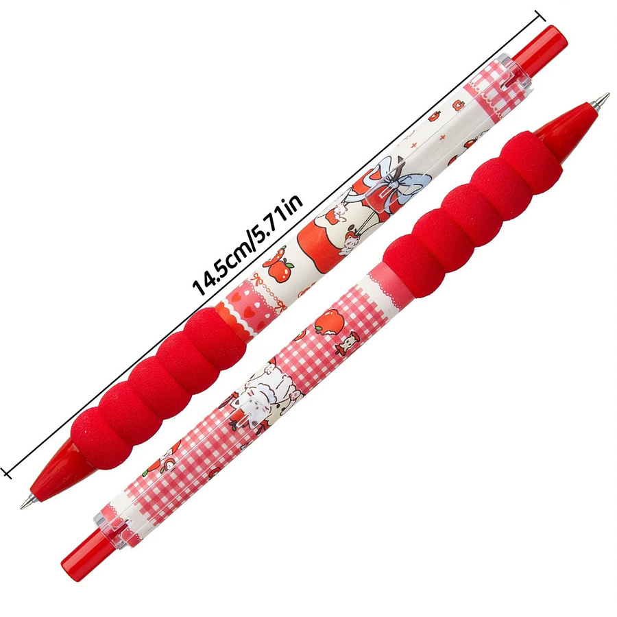 4 Stück Apple Cat Gelstifte mit 0,5 mm Spitze in Rot für Schule und Journaling - Bild 4