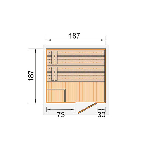 WEKA Gartenhaus Naantali aus Holz in Beige, B/H/T: 210 x 253 x 186,6 cm - Bild 3