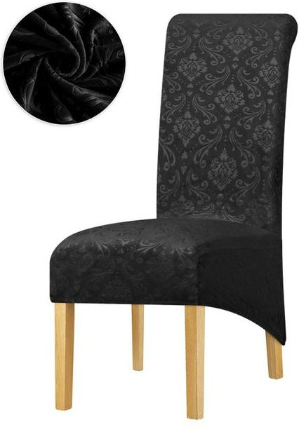 Yiran Furniture Esszimmerstuhlbezüge aus Samtstoff in XL-Größe mit langer Rückenlehne, elastische Stretch-Stuhlhussen für Küchenstühle, 4er-Set - Bild 1