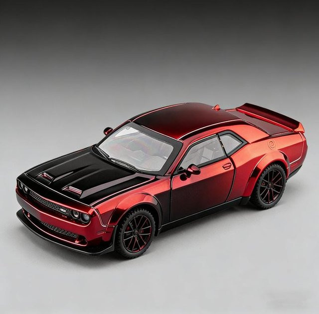 Linyi toy car Dodge Challenger Srt, Sportwagen Modell, 1:32, Metall, mit Licht und Ton, ab 18 Jahre - Bild 1
