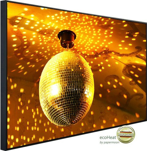 papermoon EcoHeat Infrarotheizung Goldener Discoball in Bunt mit Matt-Effekt, Deckenmontage, App-Steuerung und Überhitzungsschutz, B/T/H: 120 x 60 x 60 cm - Bild 1