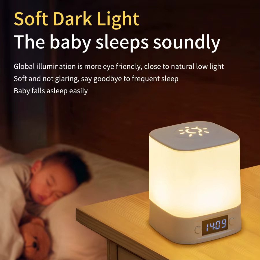 MeeToo LED-Tischlampe in Weiß mit Zeitanzeige, Touch-Bedienung und Dimmfunktion, USB wiederaufladbar als Nachtlicht für Schlafzimmer und Babyzimmer - Bild 3