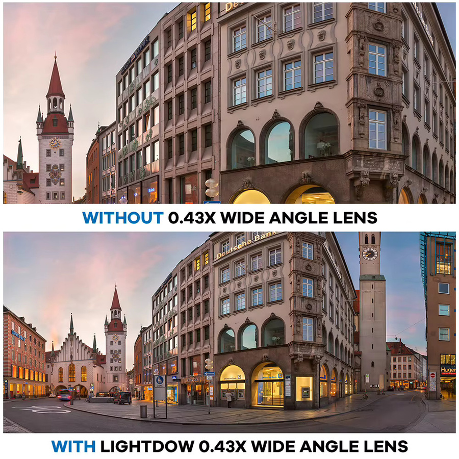 Lightdow Superweitwinkelobjektiv 0,43x für Canon, Nikon und Sony, Filtergröße 55 mm, Schwarz - Bild 6