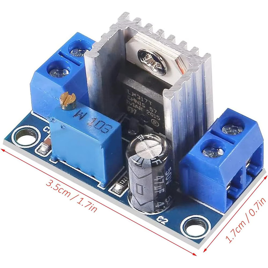 LM317 DC-DC Konverter Buck Step Down Modul Blau, Einstellbarer Linear Regler für Netzteil-Spannungsregelung - Bild 2