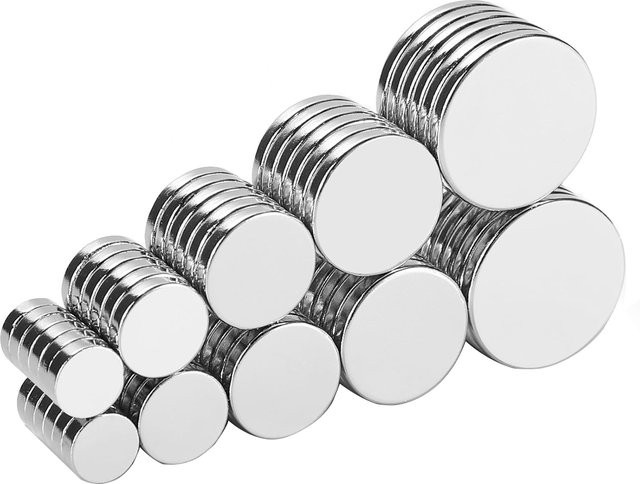 Leistungsstarke Neodym-Scheibenmagnete aus NdFeB in Silber für Basteln, Büro und Heimwerken - Bild 1
