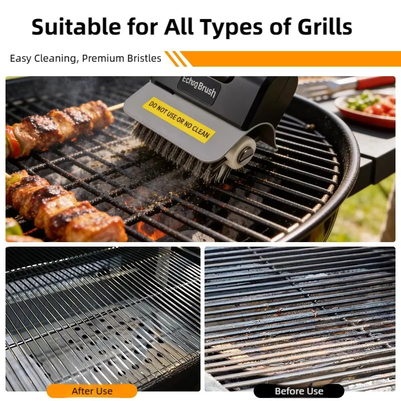 TINSOL Elektrische Edelstahl-Grillbürste, wiederaufladbare kabellose Reinigungsbürste in Schwarz - Bild 5