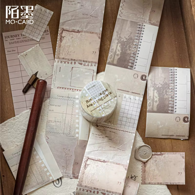 5x Washi-Tape im Vintage-Design mit beschreibbarem Gittermuster, 5 x 200 cm - Bild 3