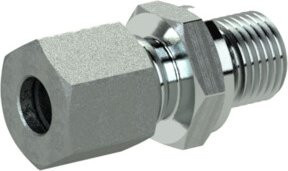 Riegler Gerade Einschraubverschraubung G 1/2 Zoll für Rohr Durchmesser 15 mm, verzinkter Stahl, Silber - Bild 1