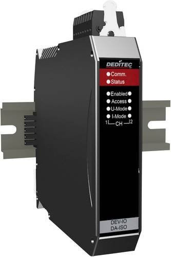 Deditec Pegelwandler NET-DEV-DA2-16_ISO in Schwarz mit 2 Ausgängen (7 V, 24 V) und Ethernet/LAN sowie USB Anschlüssen - Bild 1