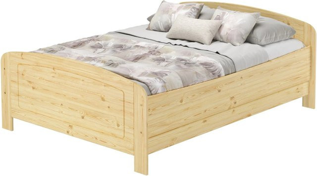 Erst-Holz Massivholz Doppelbett aus Kiefer Modell 44 in Braun und Beige B/T/H: 140 x 200 x 152 cm - Bild 1
