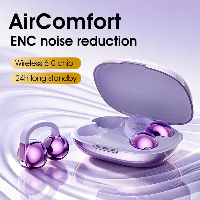 Acer Ohr825 Ohr-Clip-On Open Wireless Kopfhörer Bluetooth 6.0 in Purple mit ENC Anrufgeräuschunterdrückung - Bild 1
