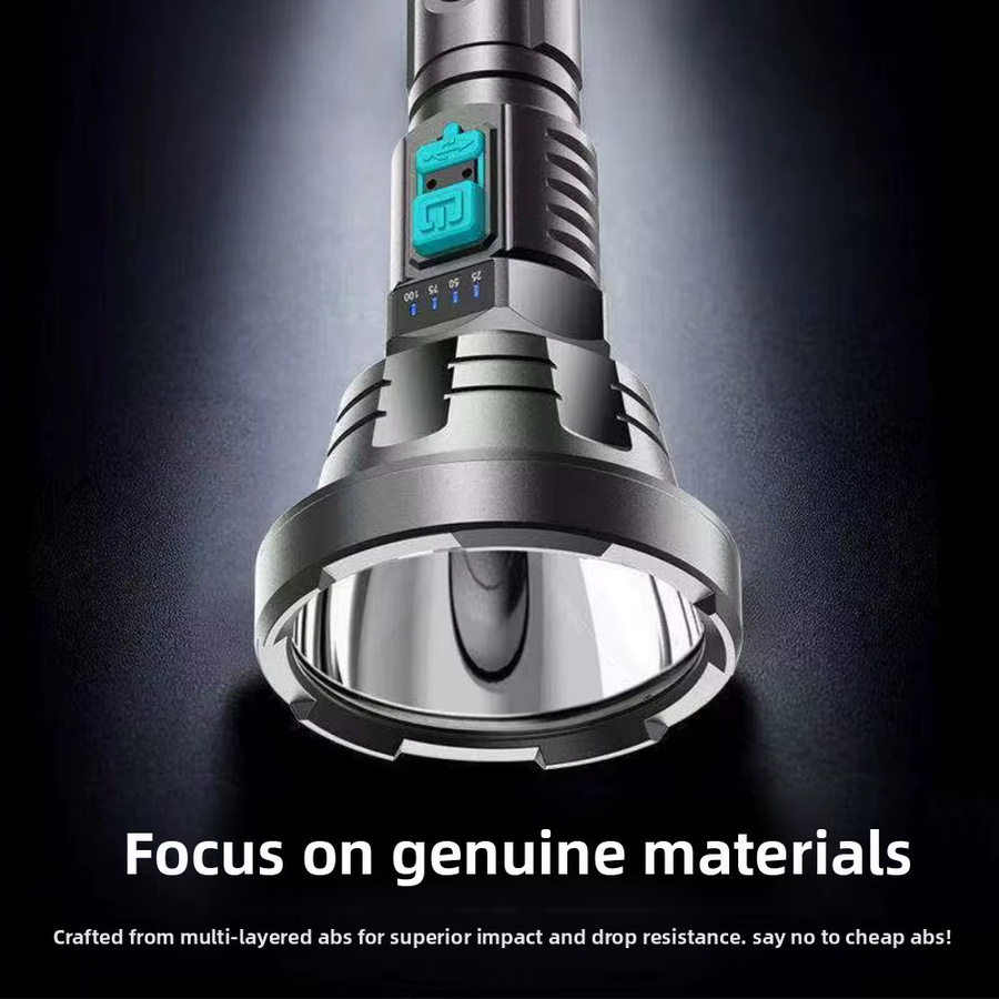 Taktische wiederaufladbare LED-Taschenlampe aus Metall in Schwarz für Heim und Outdoor - Bild 4