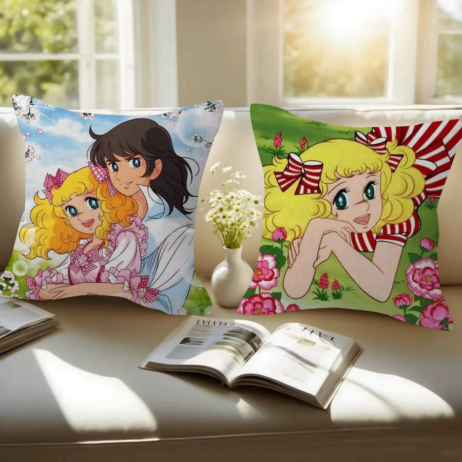 Anime C-candy Niedliche Candy Kissenbezüge im Farmhouse-Stil, quadratisch, Mehrfarbig, Breite: 30 cm, Höhe: 30 cm - Bild 2