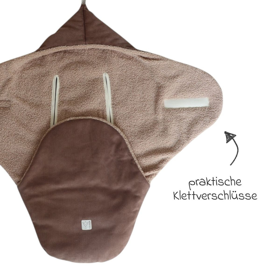 Kaiser Einschlagdecke Callie Cord für Babyschalen und Babywannen in Caribou Braun - Bild 2