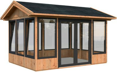 Palmako Pavillon Isabella aus Fichtenholz in Hellbraun mit Satteldach B/T/H: 401 x 303 x 297 cm - Bild 3
