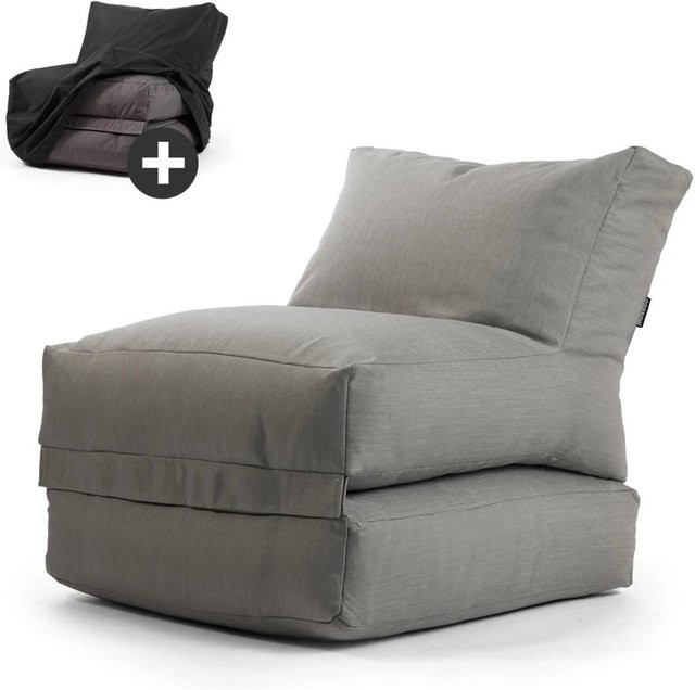 mokebo Summerdream Outdoor Sitzsack mit Füllung und wasserabweisender Schutzhülle in Anthrazit - Bild 1