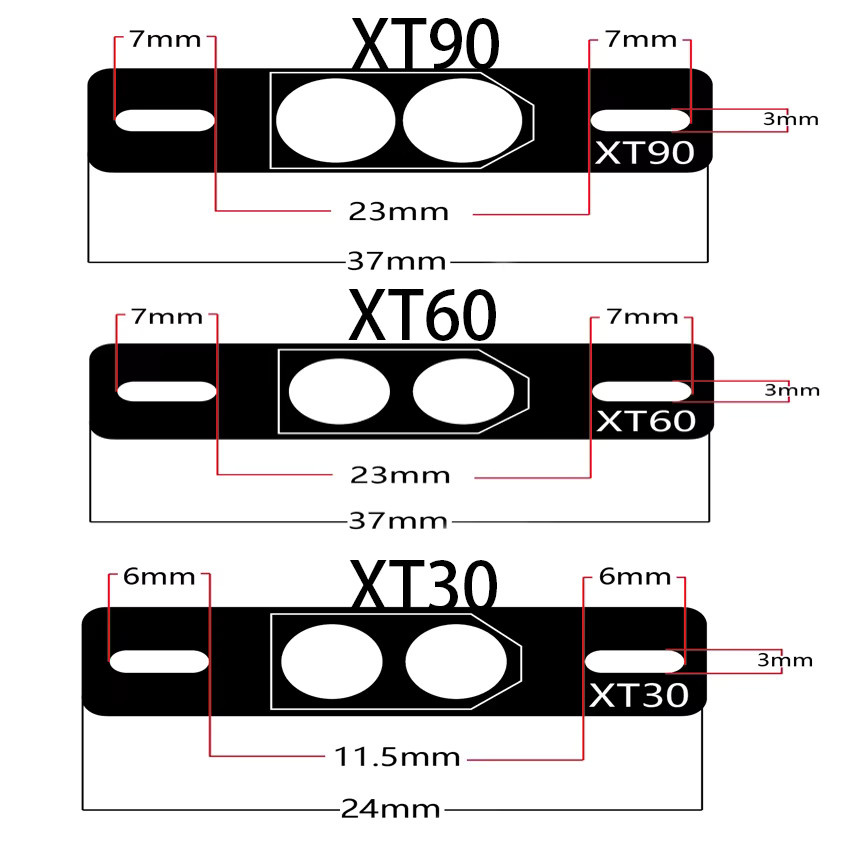 JCD XT30 XT60 XT90 Stecker Set für PCB Lötverbindungen in Schwarz für RC Modell Flugzeug Hubschrauber Multirotor - Bild 3