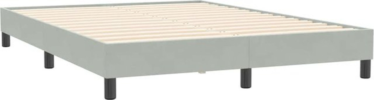 vidaxl Boxspringbett aus Samt in Grau ohne Matratze B/T/H: 160 x 210 cm - Bild 1