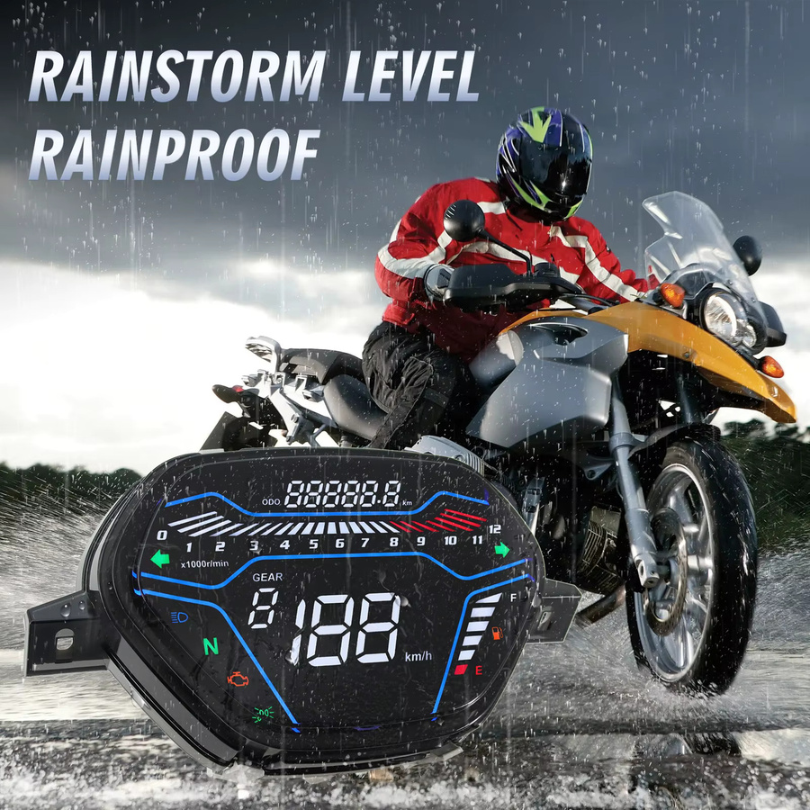 Digitaler Motorrad-Tachometer mit weißer Hintergrundbeleuchtung und Multi-LED-Dashboard für Honda Wave C100 CD100 EX5 Class1 CX DX von ZMFJH - Bild 5