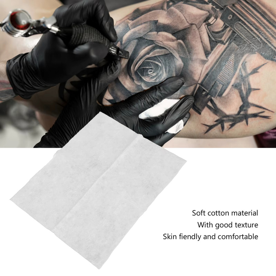 TMISHION Tattoo Wischpapier, 100 Stück, Einweg Baumwolle - Bild 4