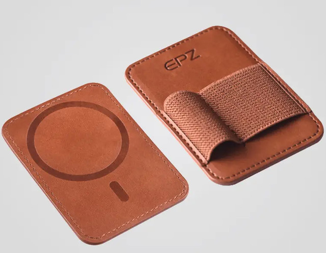 EPZ E1 Magnetische Lederhülle in Braun mit Saugnapf und USB-C für Kopfhörer-DAC und Handy - Bild 1