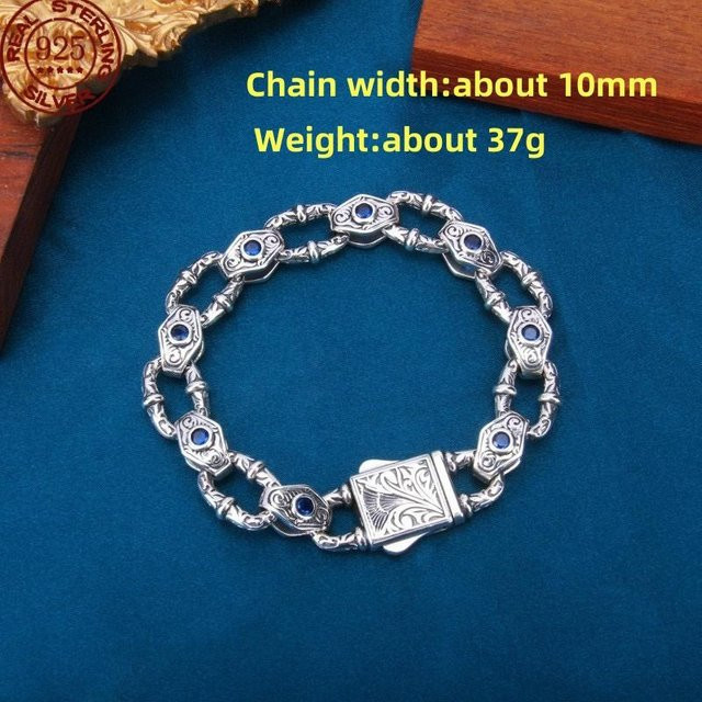 TIANGU Armband, 925 Silber, Vintage, 21cm, Unisex, gray - Bild 1