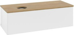V&B Waschtischunterschrank Antao ohne Frontstruktur, Eiche Honig, Weiß lackiert, B/T/H: 120 x 50 x 50 cm - Bild 1