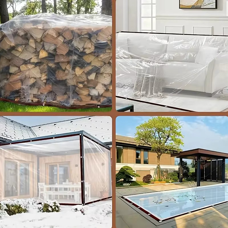 Transparentes wasserdichtes Wachstuch aus Kunststoff als kältebeständige und wärmeisolierende Gartenplane zum Schutz deiner Pflanzen - Bild 4
