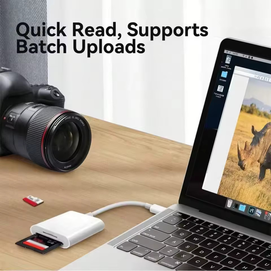 AEVYVKV 2-in-1 USB-C Kartenleser Adapter für SD und TF in Weiß für iPhone 15 16 17 iPad Pro und Macbook - Bild 5